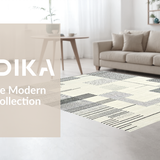 Ultra Soft Area Rug, Non Slip, Stain Resistant, Washable Area Rugs for Living Room, Bedroom, Sleek Black and Ivory Pattern(Black)
