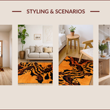 Ultra Soft Area Rug, Non Slip, Stain Resistant, Washable Area Rugs for Living Room, Bedroom, Striking Exotic Tiger Skin Motif(Brown)