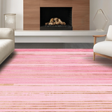 Ultra Soft Area Rug, Non Slip, Stain Resistant, Washable Area Rugs for Living Room, Bedroom, Luxurious Velvet Textured Minimalist Design(Pink)