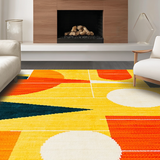 Ultra Soft Area Rug, Non Slip, Stain Resistant, Washable Area Rugs for Living Room, Bedroom, Mid Century Modern Colorful Arrangement(Yellow)