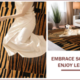 Ultra Soft Area Rug, Non Slip, Stain Resistant, Washable Area Rugs for Living Room, Bedroom, Artistic Contemporary Pattern Fusion(Brown)