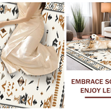 Ultra Soft Area Rug, Non Slip, Stain Resistant, Washable Area Rugs for Living Room, Bedroom, Rustic Warm Toned Trellis Design(Beige)