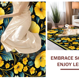 Ultra Soft Area Rug, Non Slip, Stain Resistant, Washable Area Rugs for Living Room, Bedroom, Sophisticated Antique Floral Touch(Yellow)