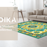 Ultra Soft Area Rug, Non Slip, Stain Resistant, Washable Area Rugs for Living Room, Bedroom, Intricate Geometric Artistry Piece(Yellow)