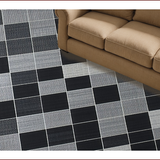 Ultra Soft Area Rug, Non Slip, Stain Resistant, Washable Area Rugs for Living Room, Bedroom, Sophisticated Minimalist Grid Pattern(Black)