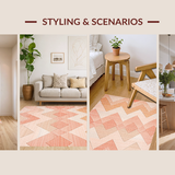 Ultra Soft Area Rug, Non Slip, Stain Resistant, Washable Area Rugs for Living Room, Bedroom, Vibrant Transitional Lattice Patterns(Pink)