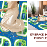 Ultra Soft Area Rug, Non Slip, Stain Resistant, Washable Area Rugs for Living Room, Bedroom, Sky Blue Urban Adventure Play Area(Blue)