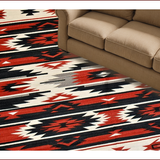 Ultra Soft Area Rug, Non Slip, Stain Resistant, Washable Area Rugs for Living Room, Bedroom, Dynamic Black and Red Pattern(Red)