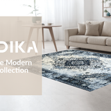 Chic Low Pile Vintage Charm(Blue)