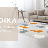 Ultra Soft Area Rug, Non Slip, Stain Resistant, Washable Area Rugs for Living Room, Bedroom, Delightful Cozy Farmhouse Vibe(Gray)