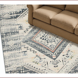 Ultra Soft Area Rug, Non Slip, Stain Resistant, Washable Area Rugs for Living Room, Bedroom, Contemporary Distressed Textured Design(Gray)