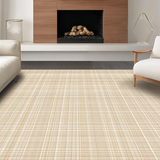 Ultra Soft Area Rug, Non Slip, Stain Resistant, Washable Area Rugs for Living Room, Bedroom, Chic Tan Plaid Decorative Style(Beige)