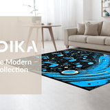 Ultra Soft Area Rug, Non Slip, Stain Resistant, Washable Area Rugs for Living Room, Bedroom, Dynamic Modern Graphic Theme(Blue)