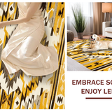 Ultra Soft Area Rug, Non Slip, Stain Resistant, Washable Area Rugs for Living Room, Bedroom, Artistic Cream and Yellow Motif(Yellow)