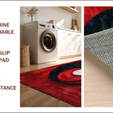 Ultra Soft Area Rug, Non Slip, Stain Resistant, Washable Area Rugs for Living Room, Bedroom, Yin Yang Ba-gua Round(Red)