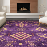 Ultra Soft Area Rug, Non Slip, Stain Resistant, Washable Area Rugs for Living Room, Bedroom, Richly Textured Modern Palette(Purple)