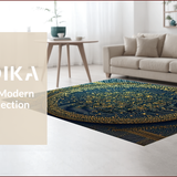 Ultra Soft Area Rug, Non Slip, Stain Resistant, Washable Area Rugs for Living Room, Bedroom, Modern Gold Minimalist Bedroom Decorative Area Carpet(Blue)