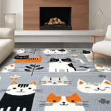 Ultra Soft Area Rug, Non Slip, Stain Resistant, Washable Area Rugs for Living Room, Bedroom, Contemporary Fun Animal Motif(Gray)