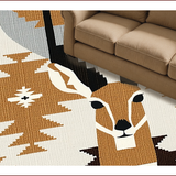 Ultra Soft Area Rug, Non Slip, Stain Resistant, Washable Area Rugs for Living Room, Bedroom, Antelope Print Camel Gray Living Room Rug(Beige)