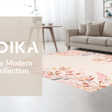 Ultra Soft Area Rug, Non Slip, Stain Resistant, Washable Area Rugs for Living Room, Bedroom, Vibrant Boho Leafy Design(Beige)