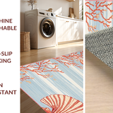 Ultra Soft Area Rug, Non Slip, Stain Resistant, Washable Area Rugs for Living Room, Bedroom, Vibrant Marine Life Textured Surface(Blue)