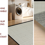 Ultra Soft Area Rug, Non Slip, Stain Resistant, Washable Area Rugs for Living Room, Bedroom, Subtle Black Cotton Contrast(White)