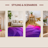 Ultra Soft Area Rug, Non Slip, Stain Resistant, Washable Area Rugs for Living Room, Bedroom, Gradient Pastel Girls Bedroom Plush Rug(Purple)