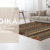 Ultra Soft Area Rug, Non Slip, Stain Resistant, Washable Area Rugs for Living Room, Bedroom, Bold Symmetrical Medallion Style(Brown)