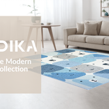 Ultra Soft Area Rug, Non Slip, Stain Resistant, Washable Area Rugs for Living Room, Bedroom, Adorable Bear Print Decor(Blue)