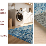 Ultra Soft Area Rug, Non Slip, Stain Resistant, Washable Area Rugs for Living Room, Bedroom, Chic Abstract Diamond Pattern(Blue)