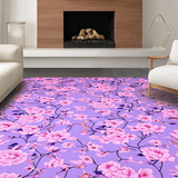 Ultra Soft Area Rug, Non Slip, Stain Resistant, Washable Area Rugs for Living Room, Bedroom, Rustic Purple and Pink Flourish(Purple)