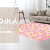 Ultra Soft Area Rug, Non Slip, Stain Resistant, Washable Area Rugs for Living Room, Bedroom, Vibrant Cheerful Petal Composition(Pink)