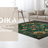 Vintage Floral Textured Print(Green)