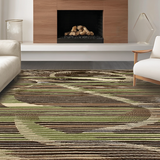 Ultra Soft Area Rug, Non Slip, Stain Resistant, Washable Area Rugs for Living Room, Bedroom, Sophisticated Bold Color Fusion(Brown)