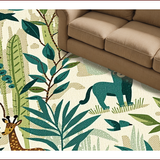 Ultra Soft Area Rug, Non Slip, Stain Resistant, Washable Area Rugs for Living Room, Bedroom, Beige Nursery Playroom Jungle Scene Area Rug(Beige)