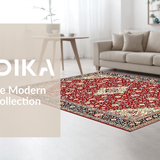 Ultra Soft Area Rug, Non Slip, Stain Resistant, Washable Area Rugs for Living Room, Bedroom, Classic Ornate Scrollwork Style(Red)
