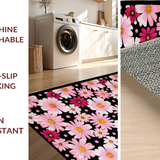 Ultra Soft Area Rug, Non Slip, Stain Resistant, Washable Area Rugs for Living Room, Bedroom, Minimalist Black and Pink Palette(Pink)