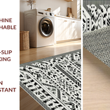 Elegant Tribal Chic Floor Covering(Black)