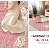 Ultra Soft Area Rug, Non Slip, Stain Resistant, Washable Area Rugs for Living Room, Bedroom, Traditional Floral Pink Elegance(Pink)