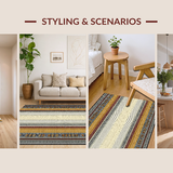 Ultra Soft Area Rug, Non Slip, Stain Resistant, Washable Area Rugs for Living Room, Bedroom, Charming Rustic Cowhide Aesthetic(Yellow)