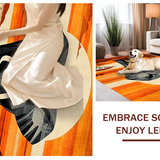 Ultra Soft Area Rug, Non Slip, Stain Resistant, Washable Area Rugs for Living Room, Bedroom, Vibrant Elephant Silhouette Design(Orange)