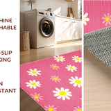 Ultra Soft Area Rug, Non Slip, Stain Resistant, Washable Area Rugs for Living Room, Bedroom, Bright Pink Garden Freshness(Pink)