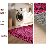 Ultra Soft Area Rug, Non Slip, Stain Resistant, Washable Area Rugs for Living Room, Bedroom, Vibrant Bold Leopard Aesthetic(Pink)