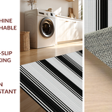 Ultra Soft Area Rug, Non Slip, Stain Resistant, Washable Area Rugs for Living Room, Bedroom, Farmhouse Inspired Bold Stripe Concept(Black)