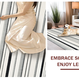 Bold Striped Accent with Symmetrical Monochrome Line Art(Beige)