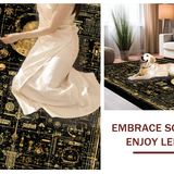 Ultra Soft Area Rug, Non Slip, Stain Resistant, Washable Area Rugs for Living Room, Bedroom, Necromancer's Study Rug Collection - Arcane Floor Art - Dark Academia(Black)