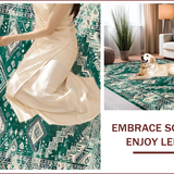 Ultra Soft Area Rug, Non Slip, Stain Resistant, Washable Area Rugs for Living Room, Bedroom, Stylish Light Toned Trellis Design(Green)