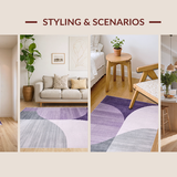 Ultra Soft Area Rug, Non Slip, Stain Resistant, Washable Area Rugs for Living Room, Bedroom, Elegant Soft Chenille Fabric(Purple)