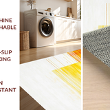 Ultra Soft Area Rug, Non Slip, Stain Resistant, Washable Area Rugs for Living Room, Bedroom, Transitional Soft Abstract Sunshine(Yellow)