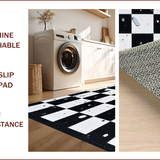 Ultra Soft Area Rug, Non Slip, Stain Resistant, Washable Area Rugs for Living Room, Bedroom, Soft Washable Kids Room Geometric Rug(Black)